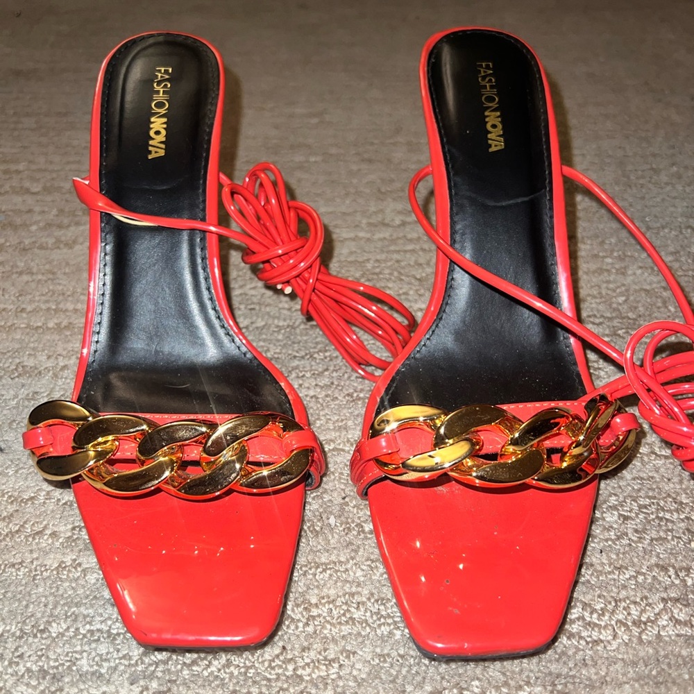 Bright orange FN heels Size 10US - Picture 2 of 7